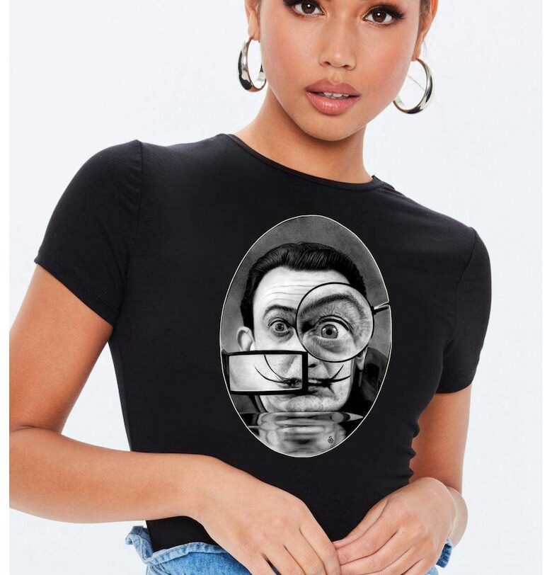 Черна дамска тениска - Dali - The Watcher THEICONIC