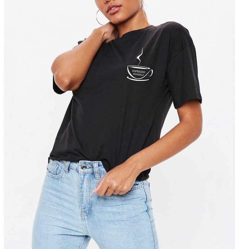 Черна дамска тениска - Espresso Yourself II THEICONIC