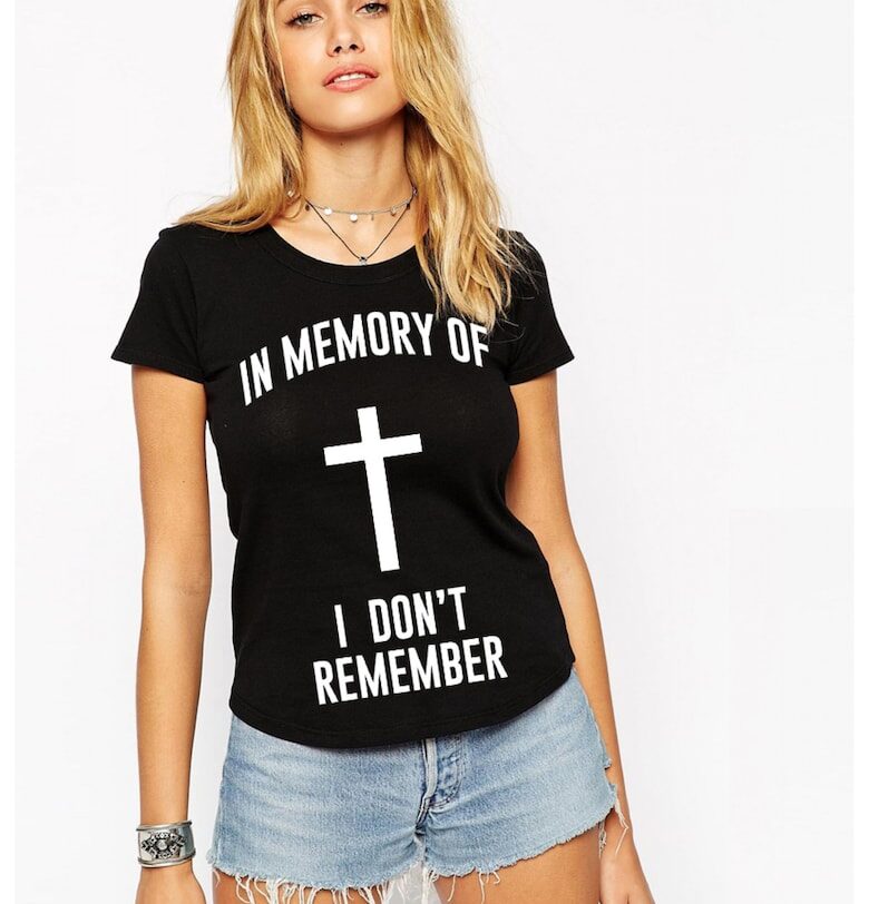 Черна дамска тениска - In memory THEICONIC