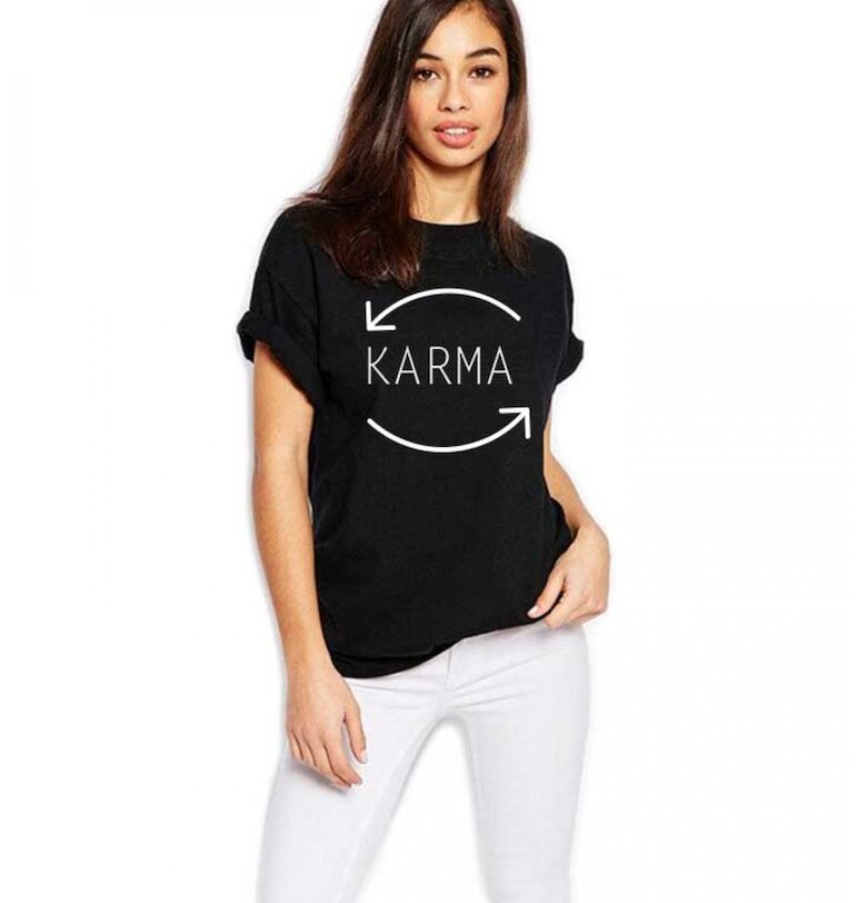 Черна дамска тениска - Karma THEICONIC