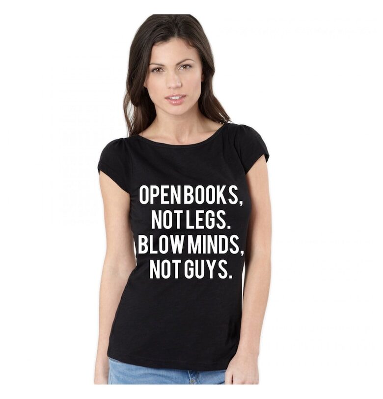 Черна дамска тениска - Open Books THEICONIC