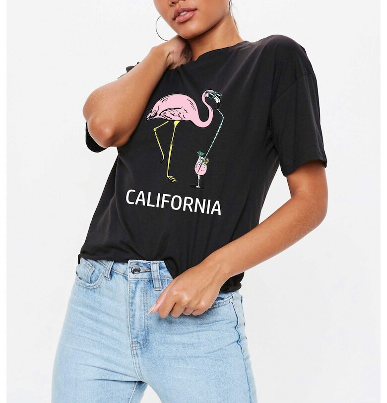 Черна дамска тениска - Калифорния THEICONIC