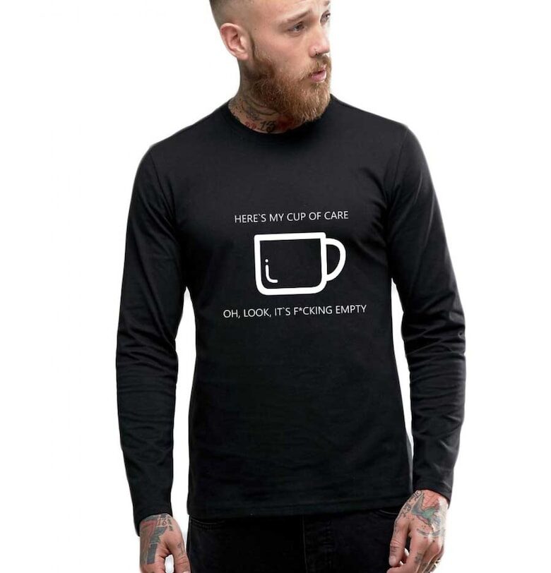 Черна мъжка блуза - Cup of care THEICONIC
