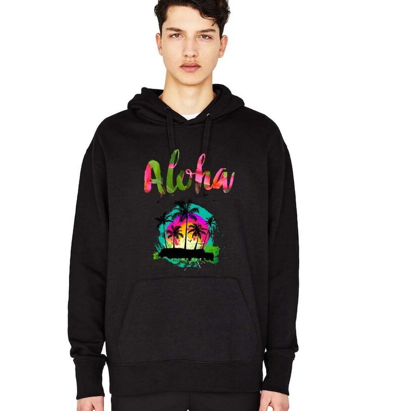 Черна мъжка качулка - Aloha Exotic THEICONIC