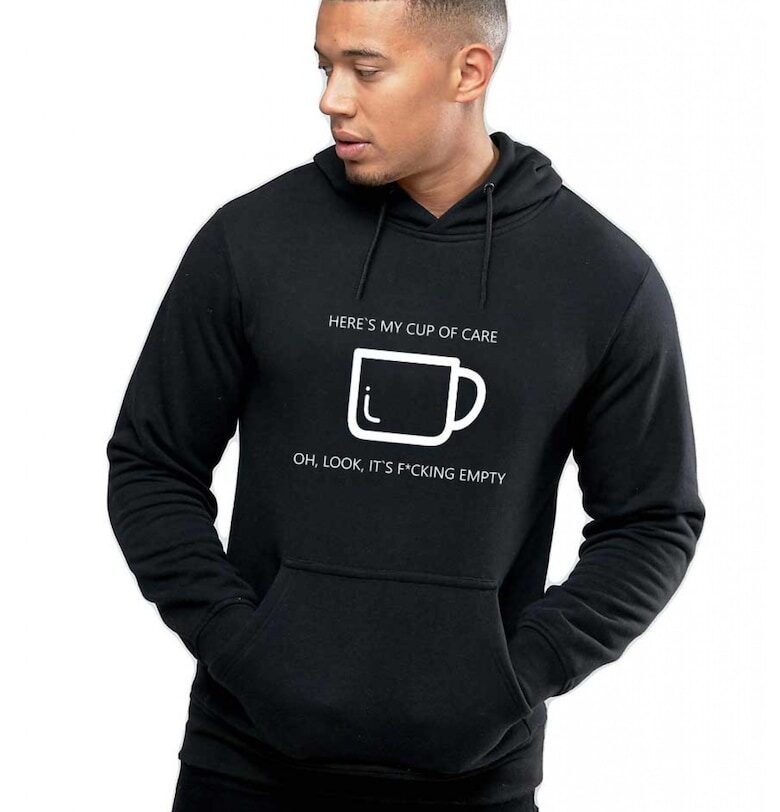 Черна мъжка качулка - Cup of care THEICONIC