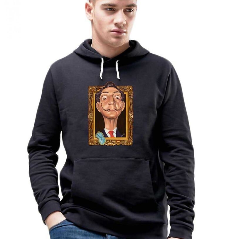 Черна мъжка качулка - Dali - Рамка THEICONIC