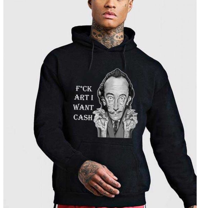 Черна мъжка качулка - Dali - искам ПАРИ THEICONIC