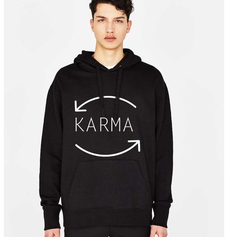 Черна мъжка качулка - Karma THEICONIC