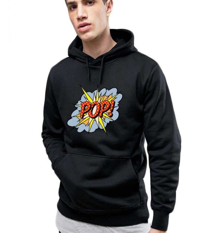 Черна мъжка качулка - POP THEICONIC