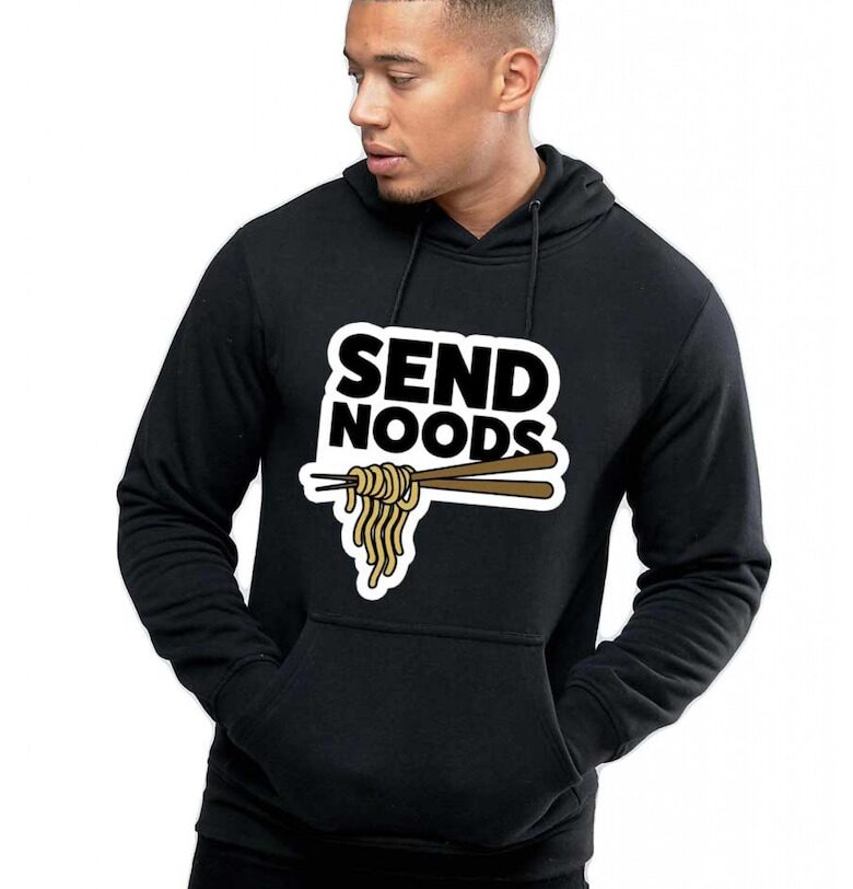 Черна мъжка качулка - Send Noods THEICONIC