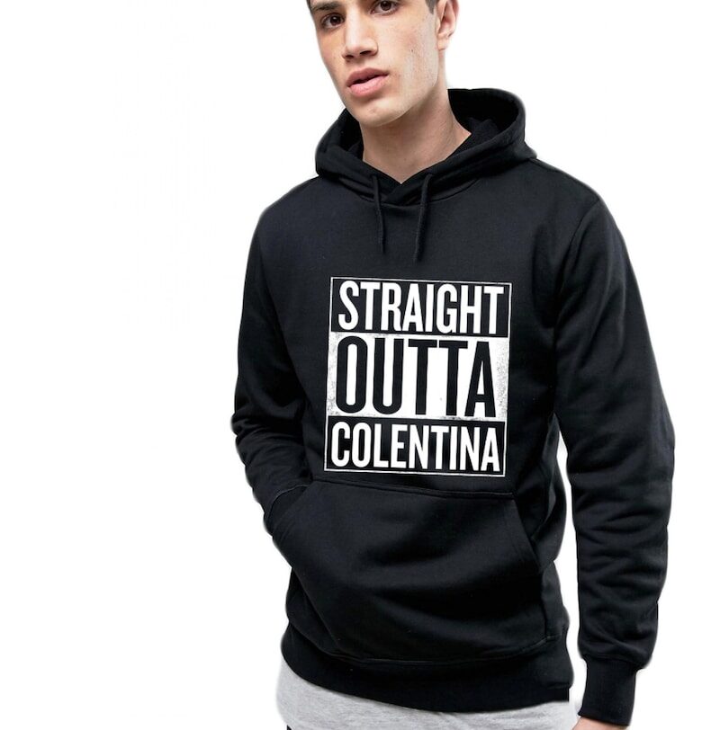 Черна мъжка качулка Straight Outta Colentina THEICONIC