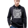 Черна мъжка качулка - Straight Outta Suceava THEICONIC