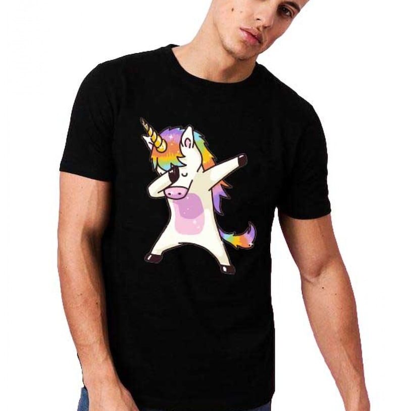 Черна мъжка тениска - Cool Unicorn THEICONIC