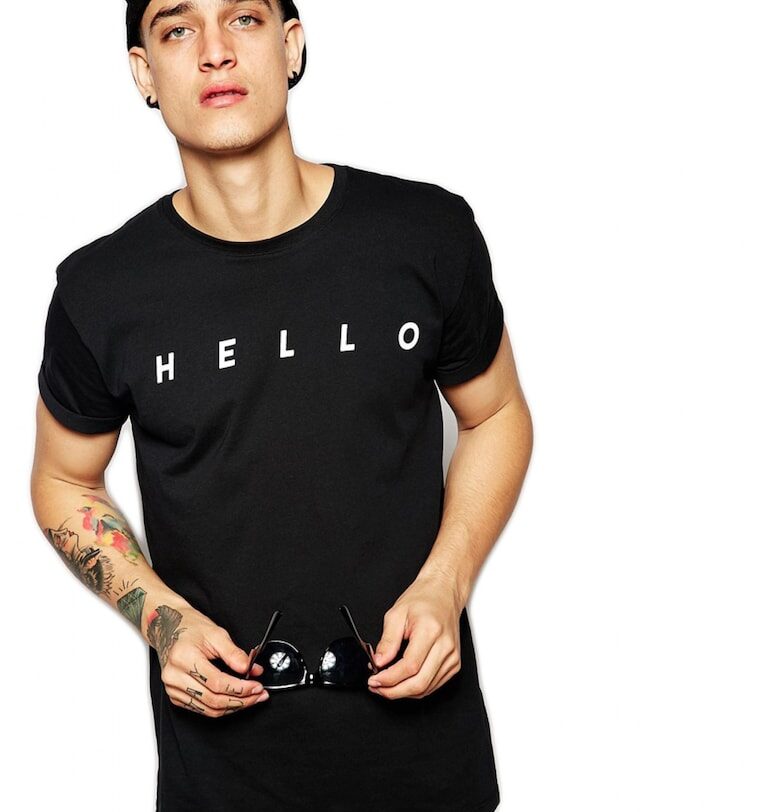 Черна мъжка тениска - HELLO THEICONIC