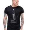 Черна мъжка тениска - Not a hugger THEICONIC