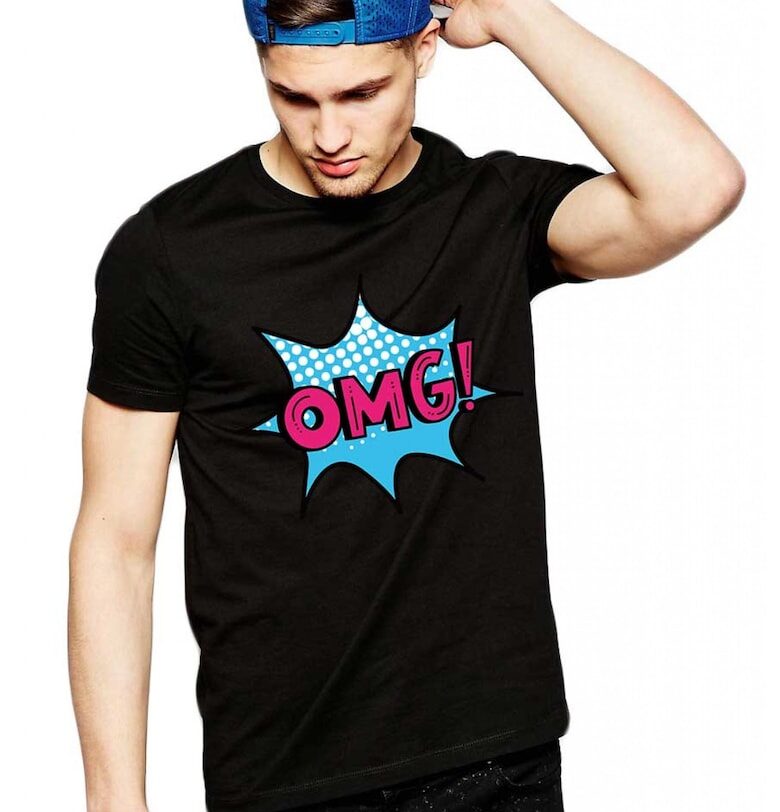 Черна мъжка тениска - OMG THEICONIC