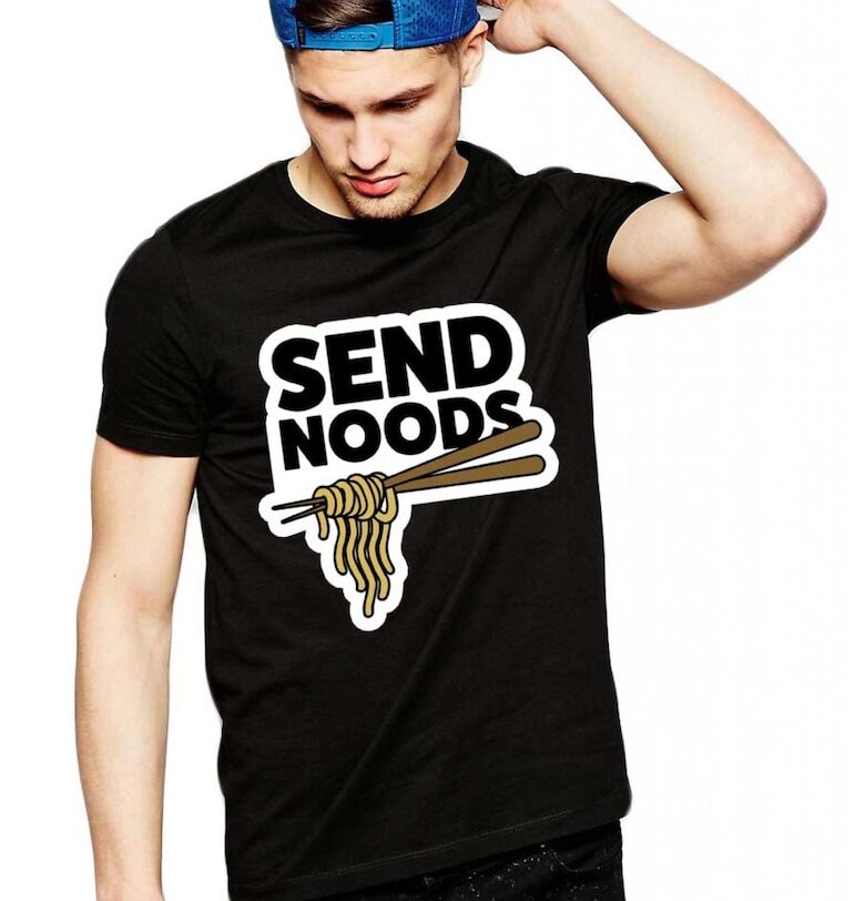 Черна мъжка тениска - Send Noods THEICONIC