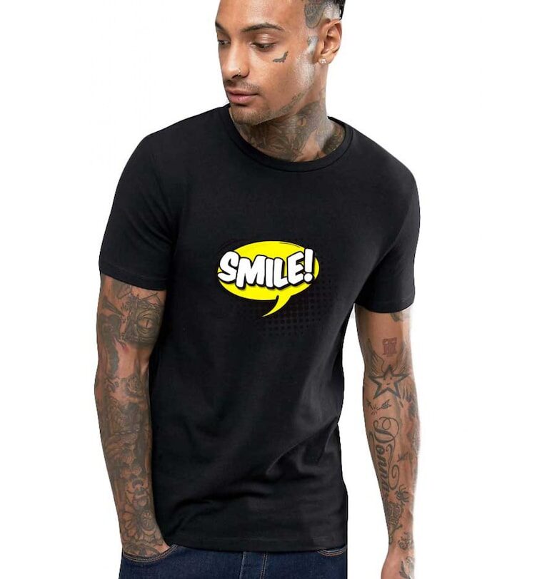 Черна мъжка тениска - Smile THEICONIC