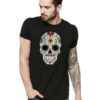 Черна мъжка тениска - Sugar Skull Colorful THEICONIC