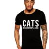 Черна мъжка тениска - Котки THEICONIC