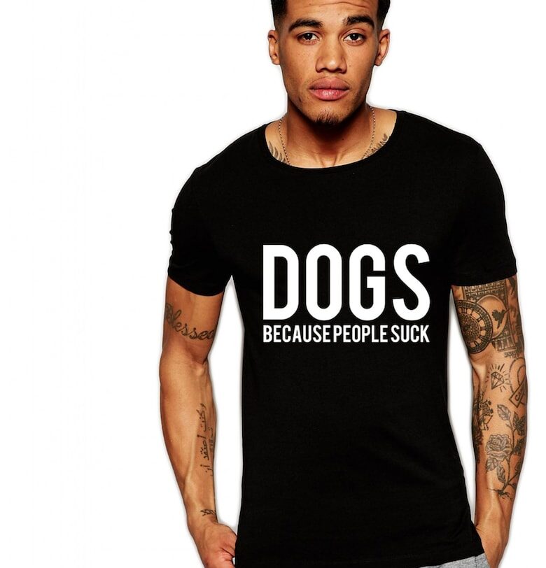 Черна мъжка тениска - Кучета THEICONIC