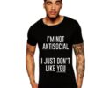 Черна мъжка тениска - не съм асоциален THEICONIC