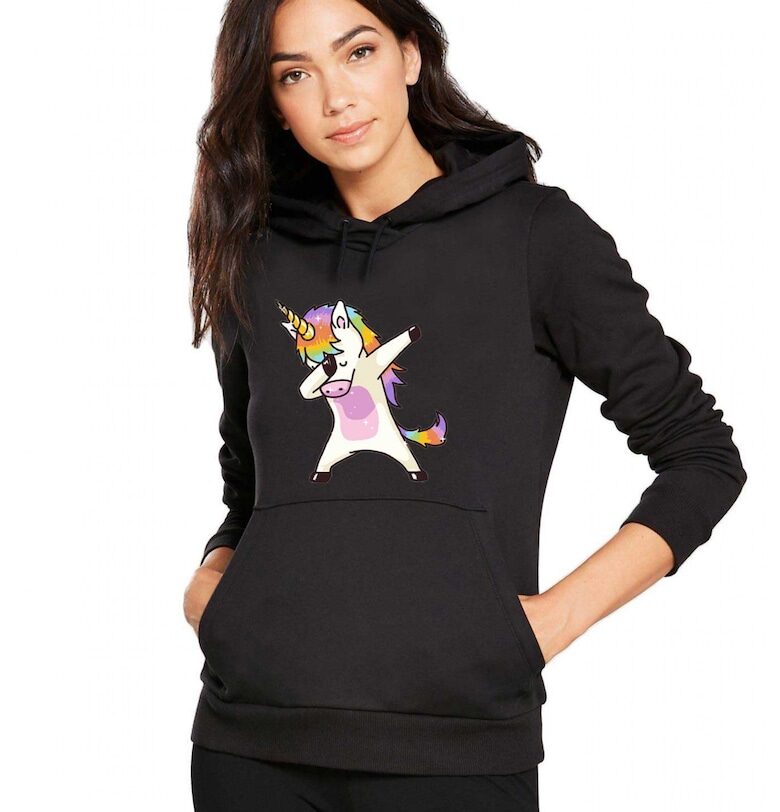 Черно дамско худи - Cool Unicorn THEICONIC