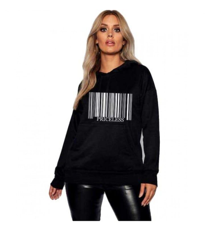 Черно дамско худи - Безценно THEICONIC