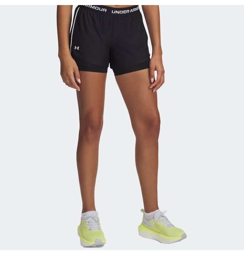 Шорти  Tech Play Up 2 в 1 - черни - полиестерни - с еластична талия и джобове за ръцете Under Armour