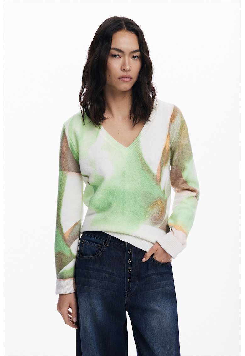 Шпиц пуловер с абстрактен принт DESIGUAL