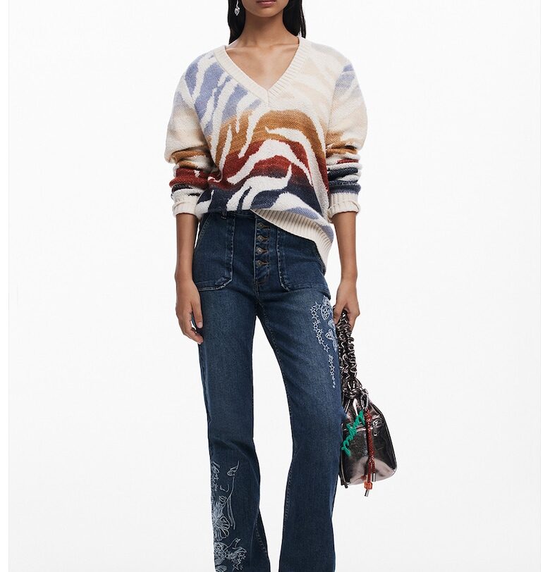 Шпиц пуловер с животински принт DESIGUAL