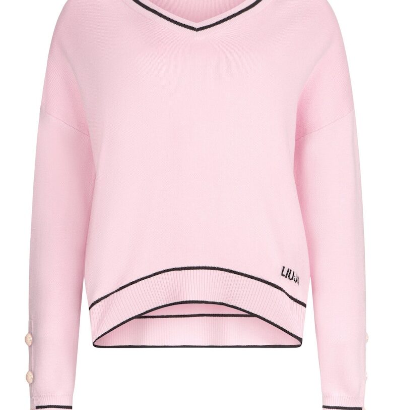 Шпиц пуловер с контрастни райета Liu Jo