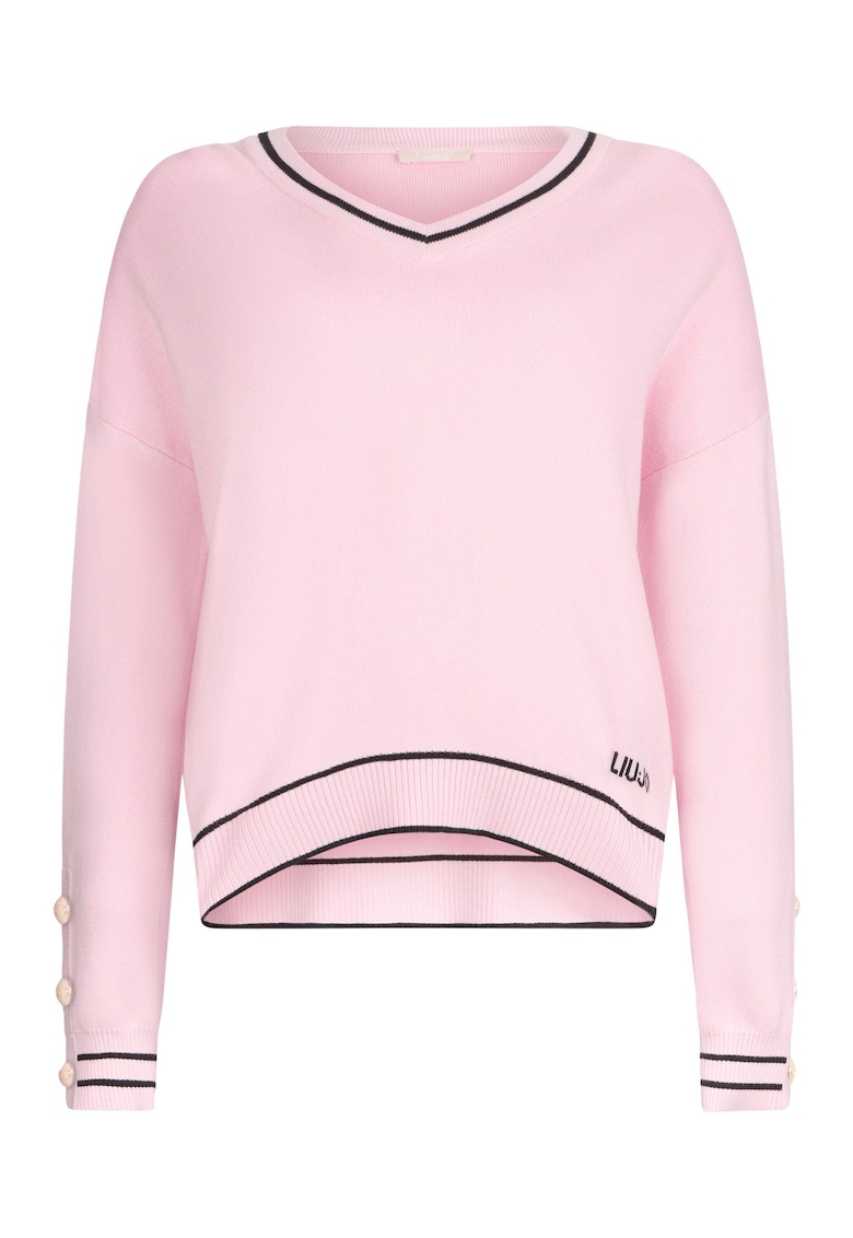 Шпиц пуловер с контрастни райета Liu Jo