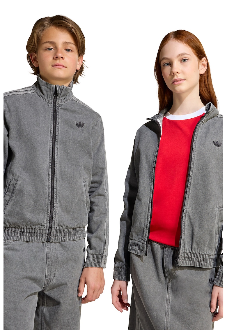 Яке от деним с цип и еластина лента на талията adidas Originals