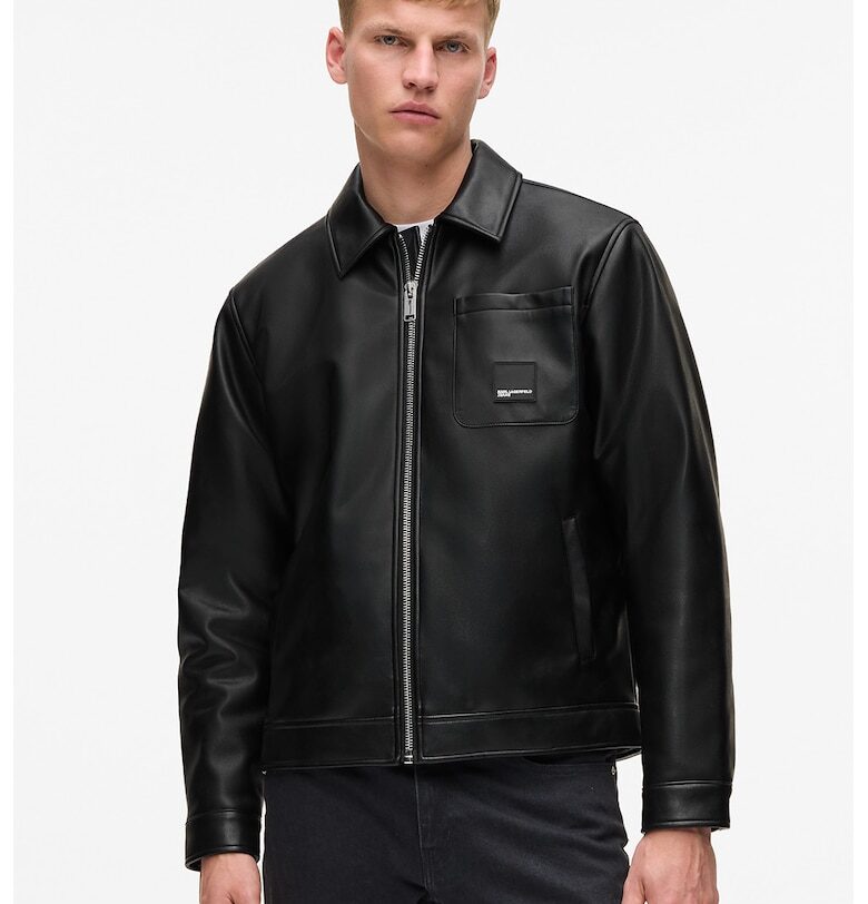 Яке от еко кожа с джоб на гърдите KARL LAGERFELD JEANS