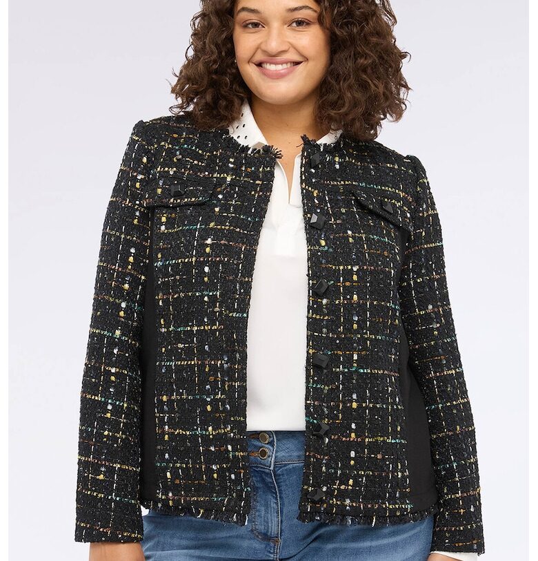 Яке от туид с декоративни камъни Fiorella Rubino