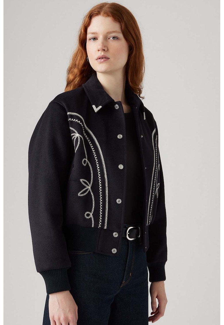 Яке с вълна с рипсени маншети и подгъв Levis