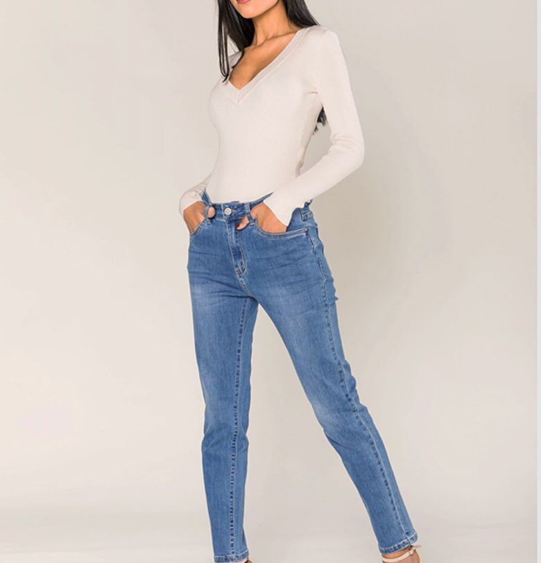 тъмносини дънки mom fit P189-5 17156 Nina Carter