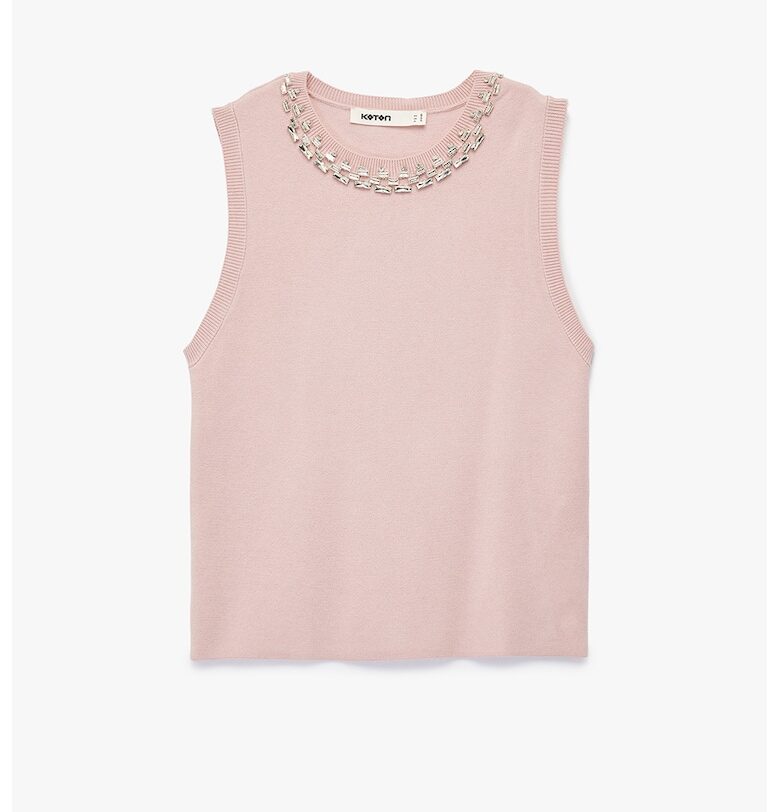 Блуза с декоративни камъни - без ръкави KOTON