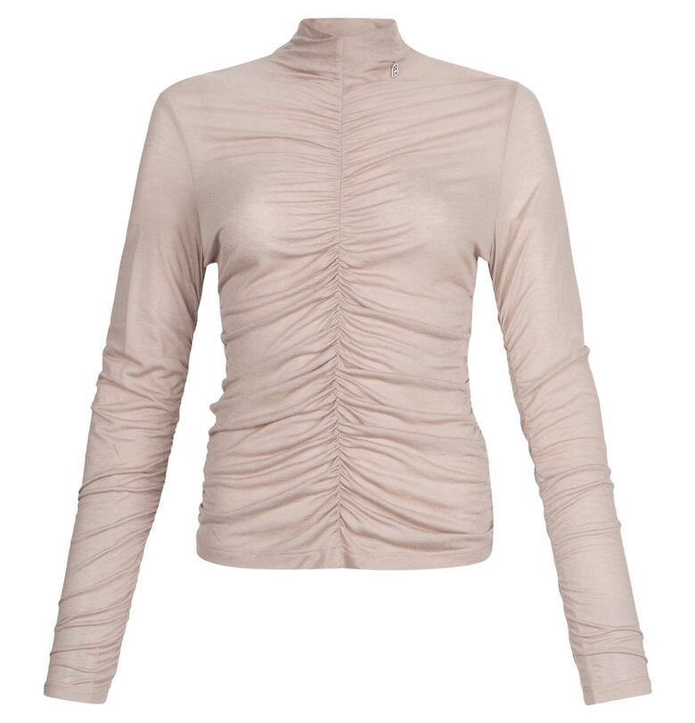 Блуза с рюш и ниска яка Liu Jo