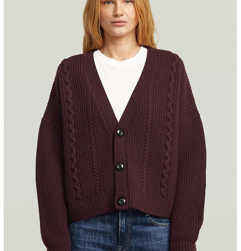 Вълнена жилетка с плетка осморка G-STAR