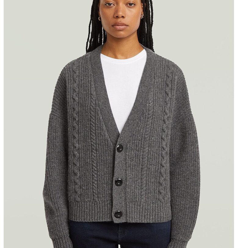 Вълнена жилетка с плетка осморка G-STAR