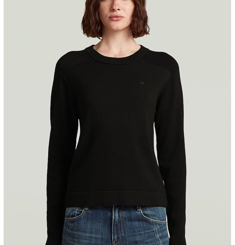 Вълнено плетено поло с овално деколте G-STAR