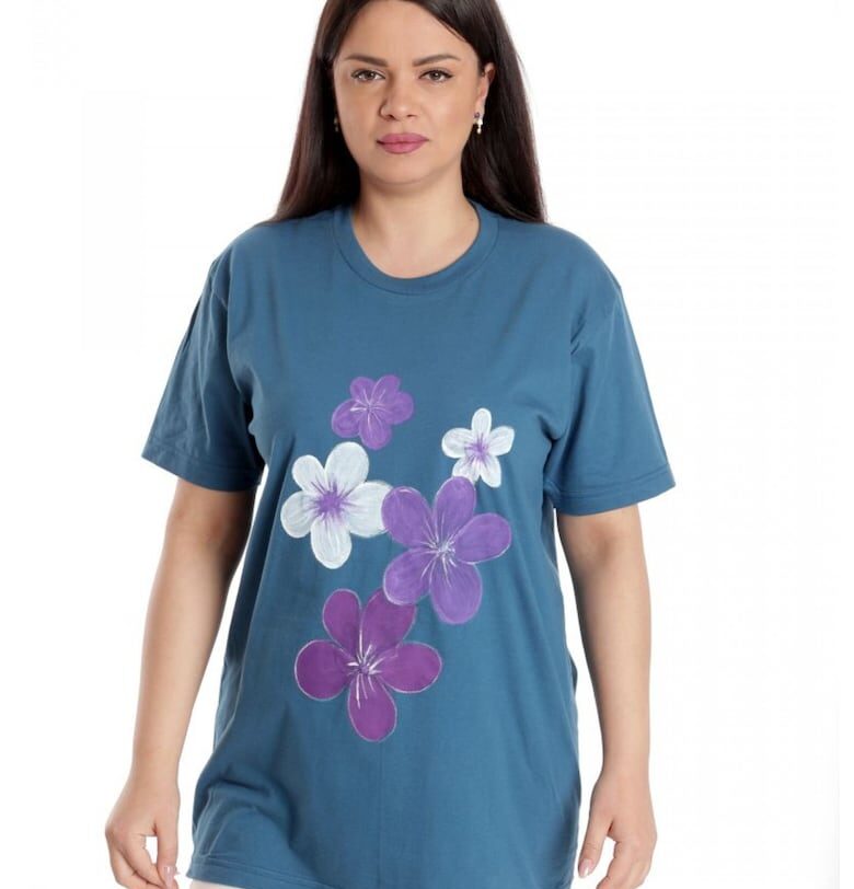 Дамска блуза - Mural Painting II - Син Eranthe