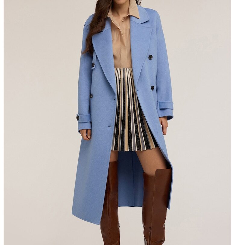 Двуредно палто с вълна с раздвоен ревер Motivi