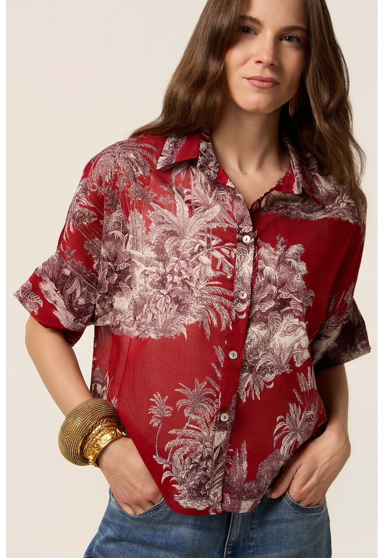 Десенирана риза с къси ръкави Oltre