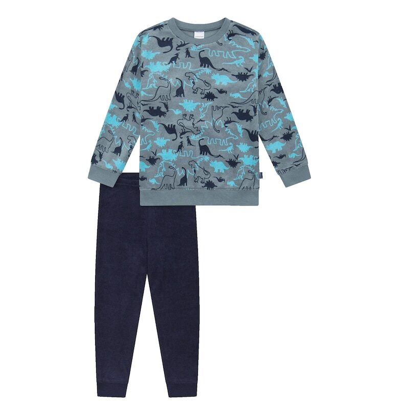 Дълга пижама с графика Schiesser