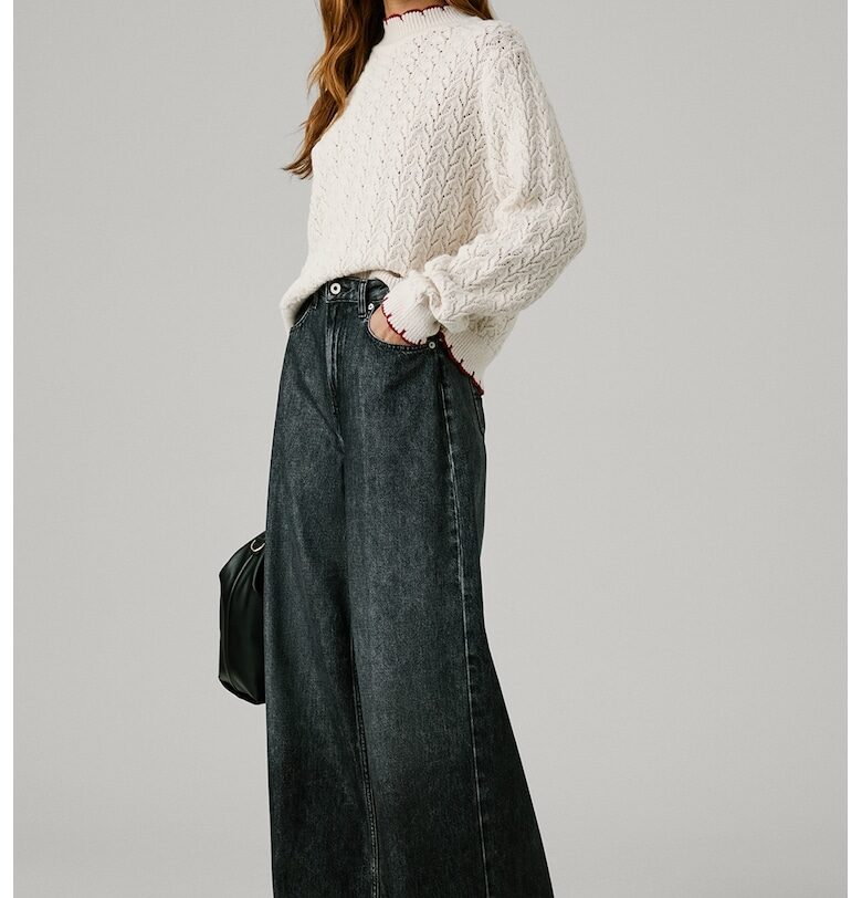 Дънки с висока талия и широк крачол Pepe Jeans London