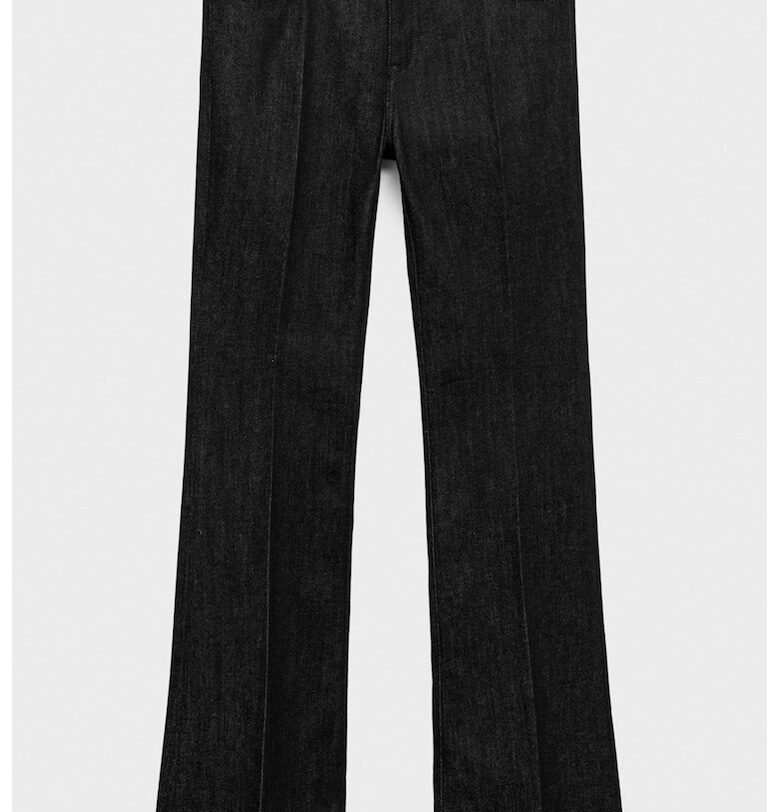 Дънки с лицев ръб и миди талия Mango