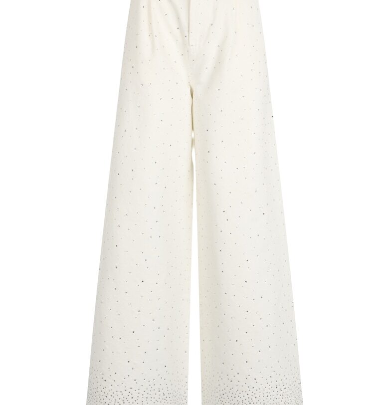 Дънки с широк крачол и декоративни камъни Liu Jo